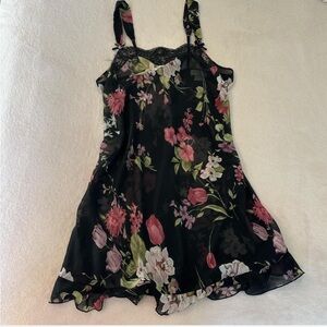 Inner Most Pink and Black floral slip dress